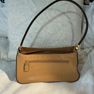 Mondani Tan Shoulder Bag with Black Accents